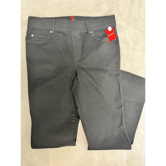 NWT Spanx Shape EveryWear Flare Jeans Size XL Petite Wide Leg Clean Black - Picture 1 of 9